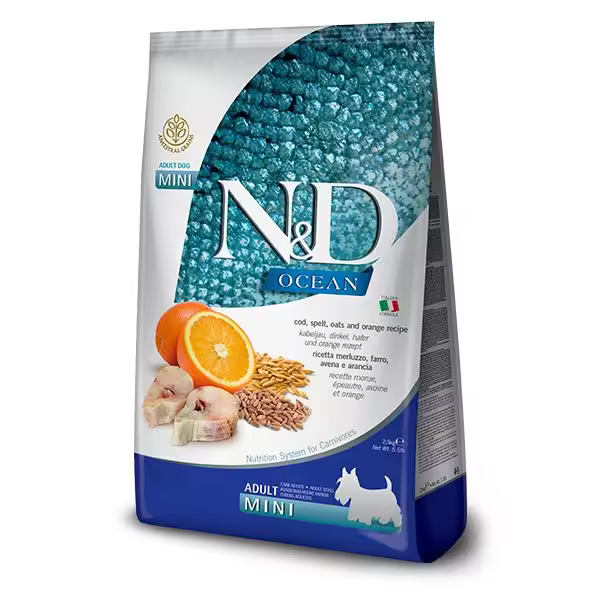 FARMINA N&D DOG OCEAN LOW GRAIN MINI BACALAO 2,5KG / Alimento completo para perros adultos - 1
