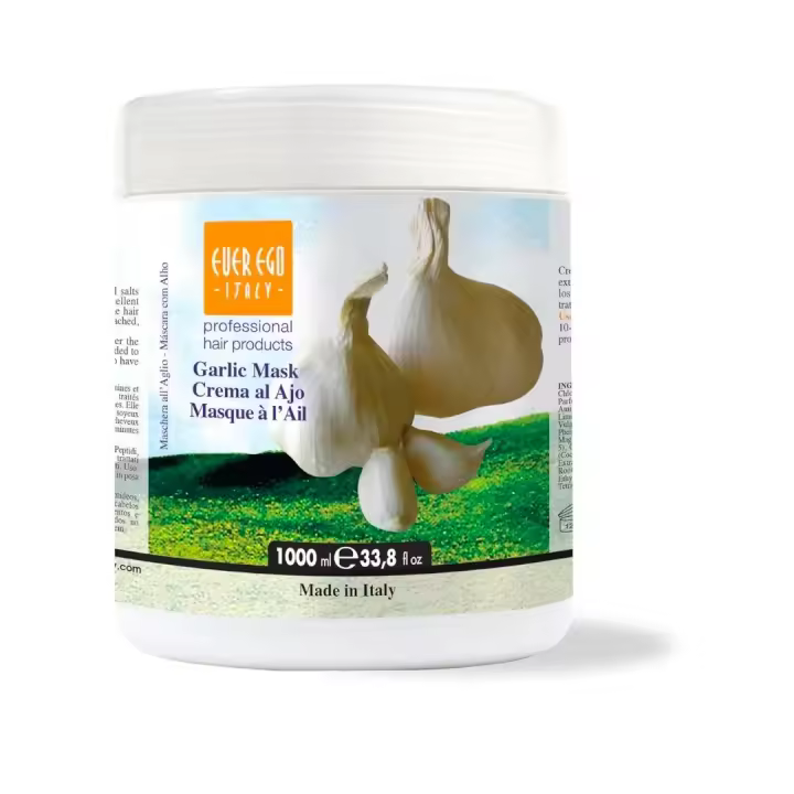 Everego Italy Garlic Pack Champú Champu Shampoo 1000ml + Mascarilla Mascara 1000ml – Alterego Ever Ego Ajo Garlic Hair Repair Cabello Dañado Teñido Decolorado – Hidratación Reparación - 1