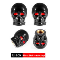 AUTCOAT 4Pcs/set Tapones De Válvula De Neumáticos Estilo Calavera Universal Para Coche Moto Bicicleta Material Plástico + Cobre Antióxido - details 1