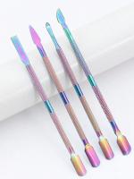 Set De 4 Herramientas De Arte De Uñas De Acero Inoxidable Con Cabeza Doble Para Eliminar Piel Muerta Y Planificar Uñas - details 0