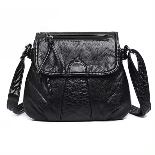 Bolso Bandolera Para Mujer De Cuero PU Suave De Alta Calidad Bolso De Hombro Moda Bolsos Handbags Estilo Versátil Cierre De Cremallera - 1