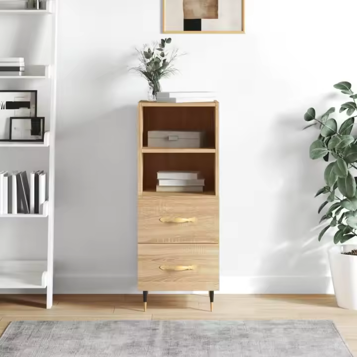 vidaXL Aparador madera contrachapada color roble Sonoma 34,5x34x90 cm - 1
