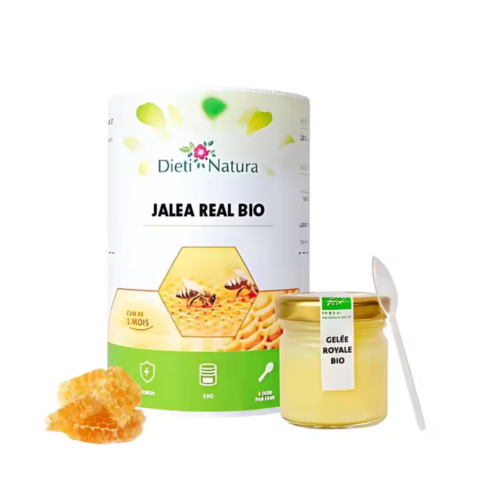 Dieti Natura Tarro de Jalea Real Fresca BIO (30g) - Jalea Real Pura con Elementos Esenciales: Vitaminas, Oligoelementos, Minerales, Ácidos Grasos Esenciales para Energía y Defensa Inmunológica - 1