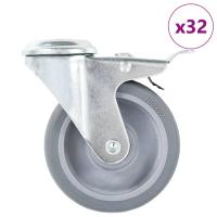 vidaXL Ruedas Giratorias Agujero Pasador y Frenos Dobles 100mm Almacén Útil Cantidad 4 unidades,  8 unidades,  12 unidades y mas - details 4