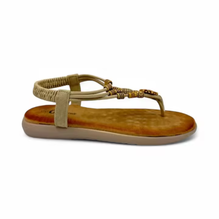 Sandalias marca Calzapies para mujer en color beig - 1