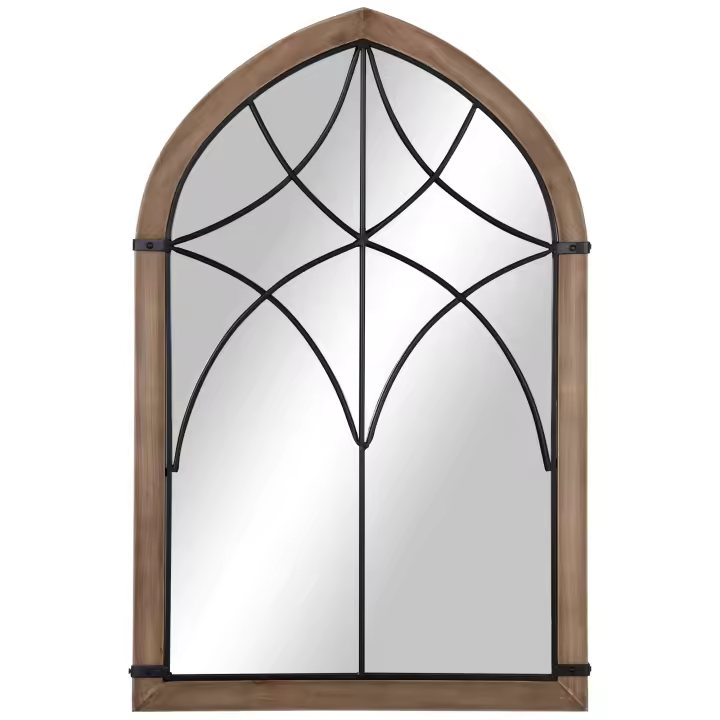 HOMCOM Espejo de Pared Cuerpo Entero 125x45 cm Espejo Rectangular Grande de Madera Estilo Moderno Decorativo para Salón Dormitorio Entrada Natural - 1