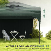 Outsunny Carpa Plegable 3x3 m Altura Ajustable Cenador de Jardín con Lateral Desmontable Techo de Ventilación 4 Sacos de Arena y Bolsa de Transporte para Camping Fiestas Blanco - details 3