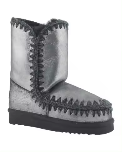 Botas Mujer Mou Eskimo Boot 24 Piel Micro Glitter Negro - 1