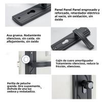 Juego De Cerradura De Puerta Con Manija Negra De Acero Manganéz Aumentada Para Dormitorio Y Baño Rotación Suave Incluye Llaves - details 3