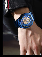 Reloj De Cuarzo Para Hombre 2025 Marca Top Lujo Acero Inoxidable Impermeable Con Agujeros Huecos Azul Grande Relogio Masculino De Moda Y Casual - details 4