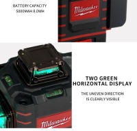 Nivel Láser Profesional Milwaukee 4D Con 16 Líneas De Haz Verde 360° Auto-nivelado Para Uso Comercial Sin Cables Peso 1.2kg - details 5