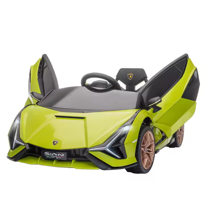 HOMCOM Coche Eléctrico Lamborghini SIAN 12V para Niños de +3 Años con Mando a Distancia Apertura de Puerta Música MP3 USB y Faros 3-8 km/h 108x62x40 cm - 1