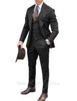 Traje De Boda Negro Para Hombre 3 Piezas Talla Justa Con Chaleco Y Pantalones Estilo Formales Para Novio Y Best Man - details 1