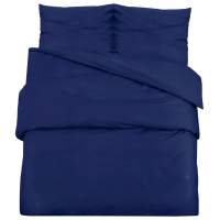 vidaXL Juego de funda nórdica algodón azul 200x200 cm - details 1