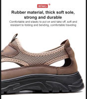 Sandalias Para Hombre Estilo Nuevo Slip-on Transpirables Con Suela Gruesa Y Ligera Zapatillas Casuales De Malla Sandalias Holgadas - details 12