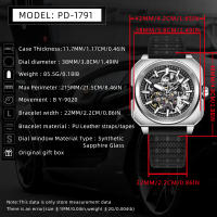 Reloj Mecánico Automático Pagani Design 2024 38mm Dial Luminoso Cuadrado 50m Impermeable Tourbillon Para Hombres Con Correa De Cuero Y Cristal De Zafiro - details 7