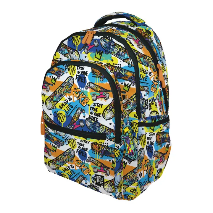 Grafoplás Design - Mochila Escolar 3 Cremalleras con Divisor para Portátil. Adaptable Carrito. Street - 1