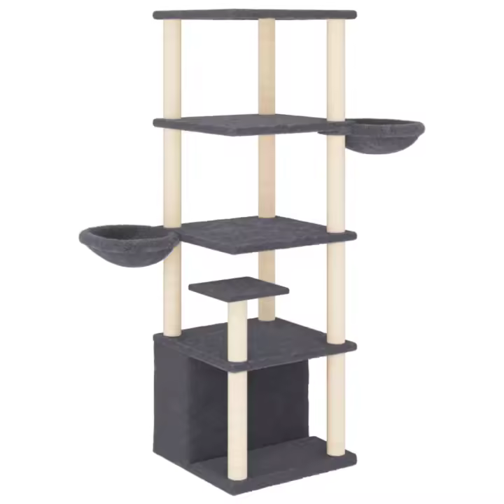 Rascador para Gatos with postes de isal gris obscura 147 cm - 1