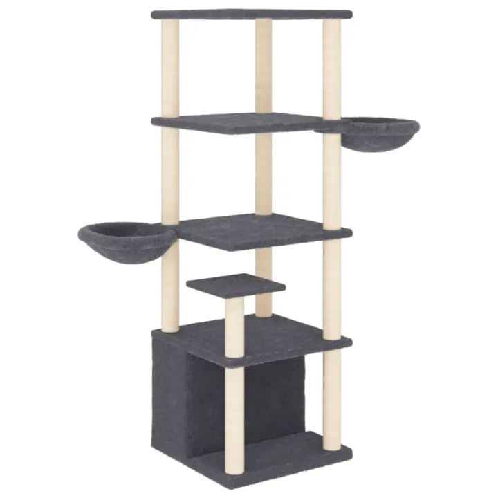 Rascador para Gatos with postes de isal gris obscura 147 cm - 1