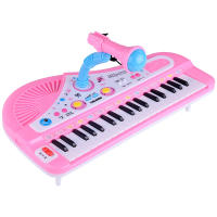 Teclado De Piano Musical Para Niños 37 Teclas Rosa Electrónico Con Microfono Instrumento Multifuncional Educativo Primera Piano Toy - details 0