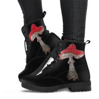 SP Botas Martin with Cordones y estampado de hongos con tendencia de Grafiti personalizadas de otoño E Invierno, BOTAS Cortas para Mujer. - details 0