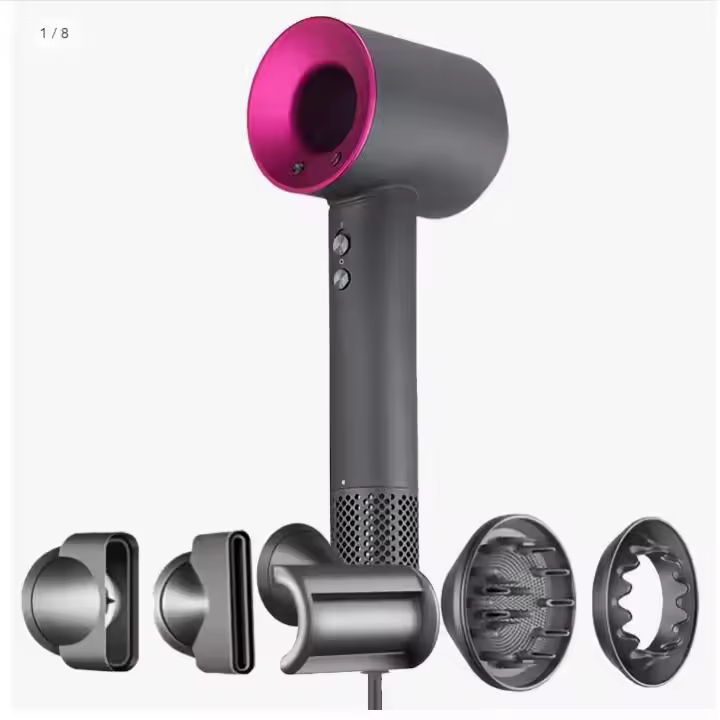 Una Nueva Generación de "Súper secador de pelo" Con 1600W de Potencia Y 5 accesorios de conector. - 1