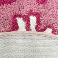 Alfombra Antideslizante Rosa Para Dormitorio Y Sala De Estar En Forma De Billetera Tejida a Mano Decoración De Entrada Para El Hogar Material Poliéster Lavable Mecánicamente - details 5