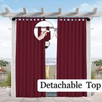 Cortina Impermeable Y Antirreflejo Para Patio Pergola Y Gazebo Con Montaje Fácil Tab Top Decorativa De 100% Poliéster - details 12