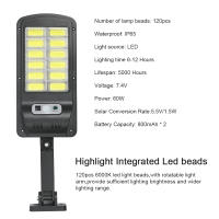Luz De Calle Solar Exterior IP65 Impermeable Con Sensor De Movimiento Y Control Remoto LED Dusk to Dawn 6000K Luz Solar Para Exterior - details 0