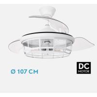 FABRILAMP PREMIUM Ventilador Motor Dc Tornado Blanco 5x BOMBILLA E27 107d 3aspas Desplegables 6velocidades C/remoto Y Temporizador 1/2/4H Incluye mando a distancia y dos tijas de 10 y 25 centímetro Productos originales calidad de confianza Descripcion - details 1