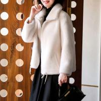 Abrigo De Mujer Caliente Con Cierre De Cremallera Y Doble Cara De Peluche Acolchado Cuello Alto Faux Fur Abrigo De Mujer - details 10
