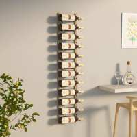 vidaXL Botellero de pared para 12 botellas hierro en color Negro/Dorado - details 1
