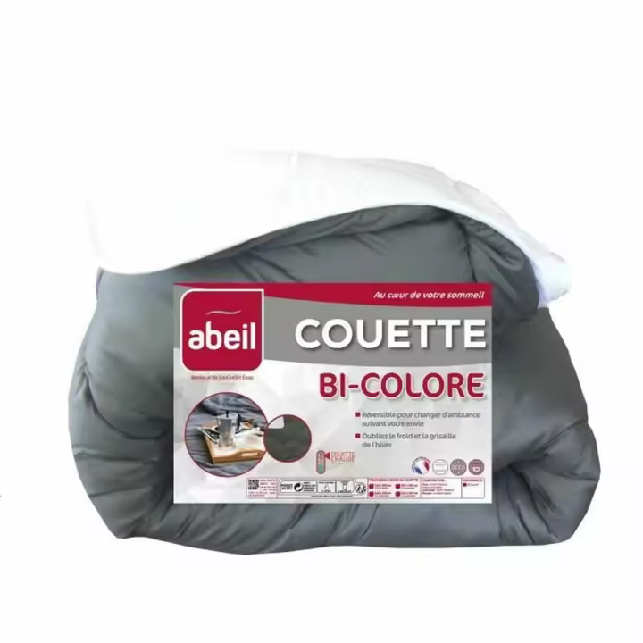 Edredón Abeil Gris Blanco Blanco/Gris 240 x 260 cm 350 g/m² - 1
