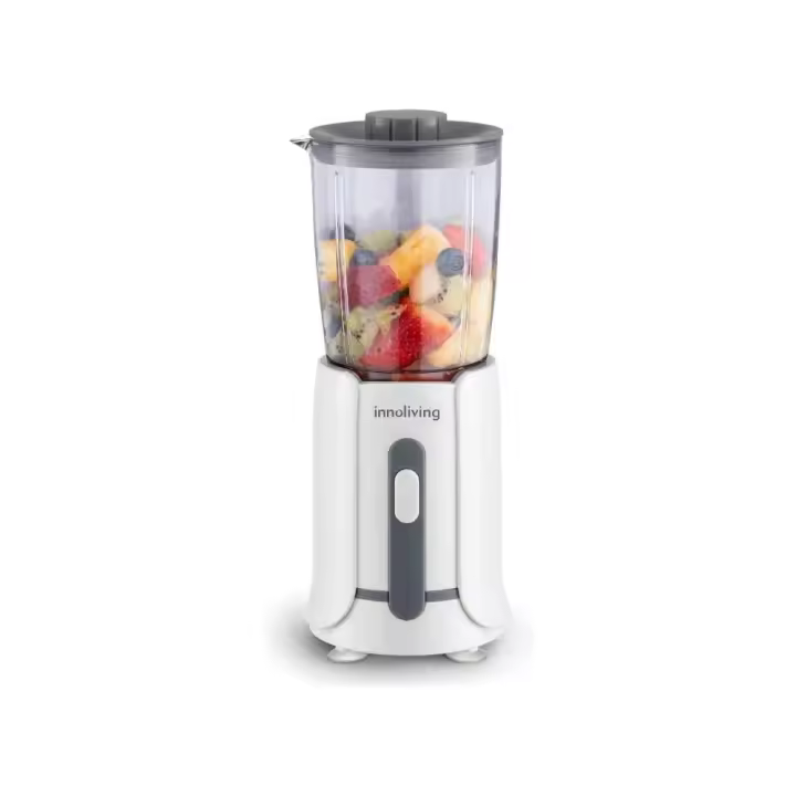 Innoliving | Licuadora de Mesa con Vaso Graduado de 0,5 litros y 4 Cuchillas de Acero Inoxidable - Potencia 300W - Pies Antideslizantes y Junta Antigoteo - Ideal para Batidos, Salsas, Sopas y Purés - 1