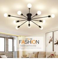 Luz De Techo De Hierro Forjado Nórdico Moderna Para Sala De Estar Comedor Estudio Dormitorio Con Multiple Cabeza Iluminación Fixtur - details 1