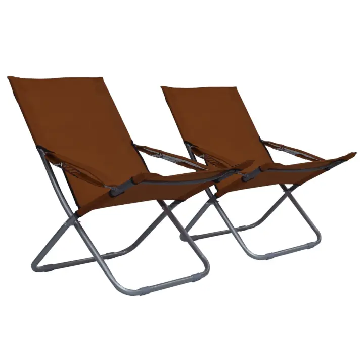 vidaXL Sillas de playa plegables 2 unidades tela - 1