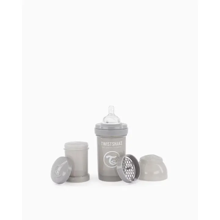 Twistshake Biberón Anticólico 180ml Pastel Gris - 1