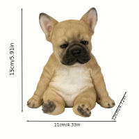 1pc Perro Bulldog Francés Dormido Estatua De Resina Para Jardín Decoración Duradera De Exterior Ornamento Animal Moderno - details 7