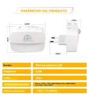 Lámpara Nocturna LED Con Sensor De Movimiento Infrarrojo Para Sala Cocina WC Pasillo Luz De Emergencia De 3 Temperaturas De Color - details 1