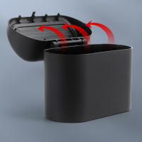 Bandeja De Basura Portátil Para Coche Con Tapa Y Organizador Multifuncional Plegable Caja De Almacenamiento Para Automóvil Material Plástico Forma Redonda - details 15