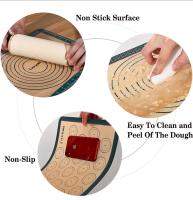 Lazymi Pack de 4 tapetes de silicona antiadherentes para hornear con medida para macarrones, pasteles, pan y pizza, tapete para hornear, tapete de silicona, papel para hornear, lámina para hornear, tapete para masa, mantel individual sin BPA (gris) - details 0