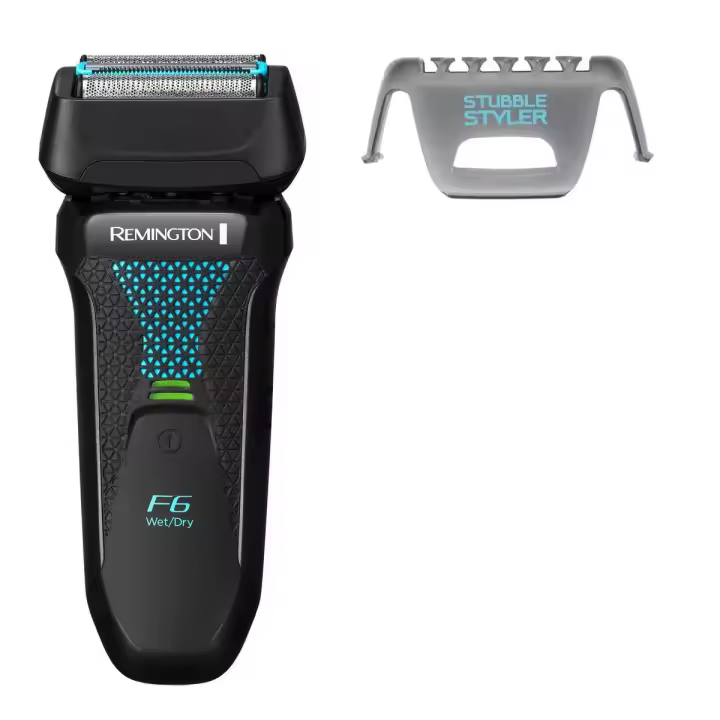 Remington Afeitadora de láminas Style Series Aqua F6000 - láminas flexibles dobles e independientes, cabezal pivotante, Indicador LED triple, sin cable, autonomía 60 minutos, 100% resistente al agua, recarga por USB - 1