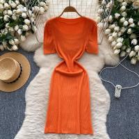 Vestido De Punto REALEFT Vintage De Verano Para Mujer Con Mangas Escaleras Estilo Casual Cuello Cuadrado Ajustado Hasta La Cintura - details 2