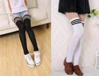 Medias Largas Hasta La Rodilla Para Mujer En Colores Negro Y Blanco Medias Pierna Media Rosa Pack De Un Par Medias Estampadas - details 4