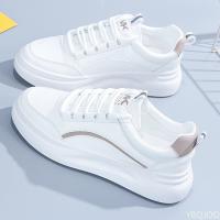 Zapatos Blancos Para Mujer 2024 Nuevos Tenis De Primavera/Otoño Con Punta Redonda Y Cordones Versátiles Zapatos Casuales De Comodidad Para Damas - details 2