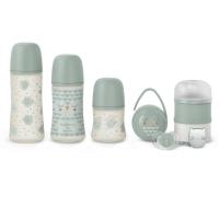 Suavinex Set de regalo Welcome Baby Premium  BonHomia verde - gris - rosa - details 1