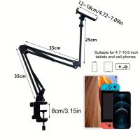 Soporte giratorio de 360° para teléfono y tableta - Brazo articulado de acero al carbono con montaje ajustable para cama y escritorio, ideal para lectura y transmisiones en vivo - details 0