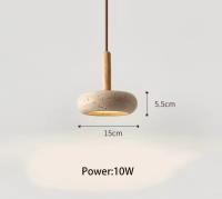 Meimon Lámpara colgante de piedra y madera con bombilla LED incluida. Luz fría, neutra o cálida. Ideal para comedor, cocina o salón. Diseño natural y elegante.  Lámpara de comedor o lámpara de araña - details 13