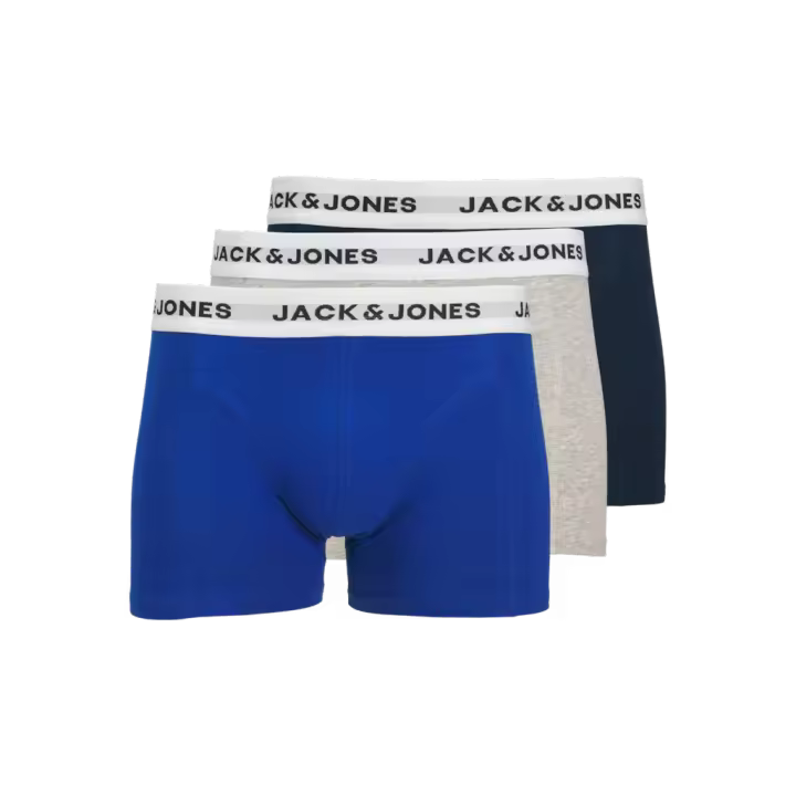 Jack & Jones Hombre Pack 3 Boxer calzoncillos ropa Interior Composición 95% Algodón y 5% poliester , cintura elástica - 1