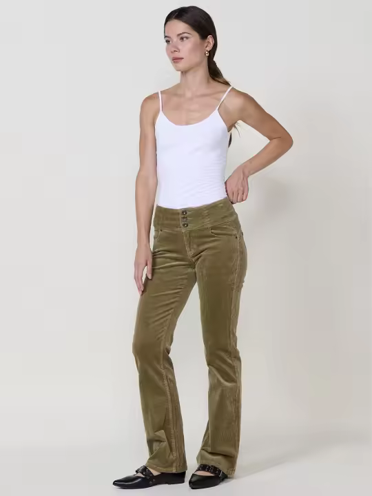 Koroshi Pantalón Pana Boot Cut Tiro Alto Mujer – Koroshi - 1